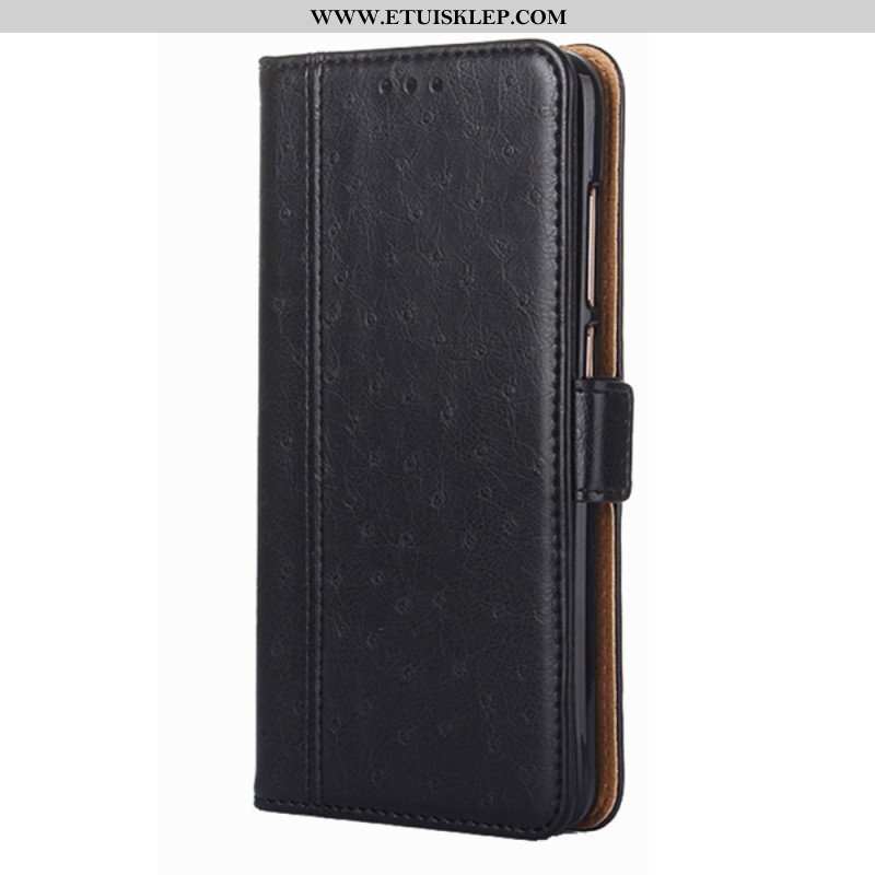 Etui Folio do Xiaomi Redmi Note 11 Pro / 11 Pro 5G Tekstura Skóry Strusia